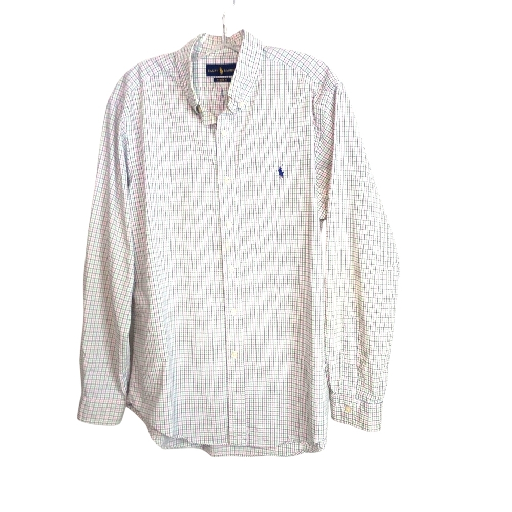 Polo by Ralph Lauren Men's Classic FitWhite Checkered Shirt - Size Large